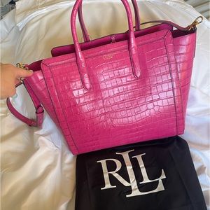 LARGE Ralph Lauren Embossed Leather Tyler Tote